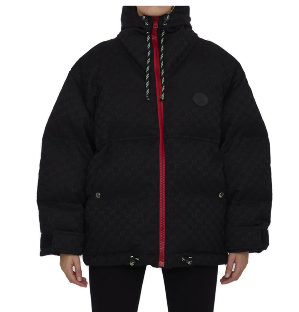 Gucci GG Canvas Logo Down Puffer Jacket Women’s Oversized – Size 40